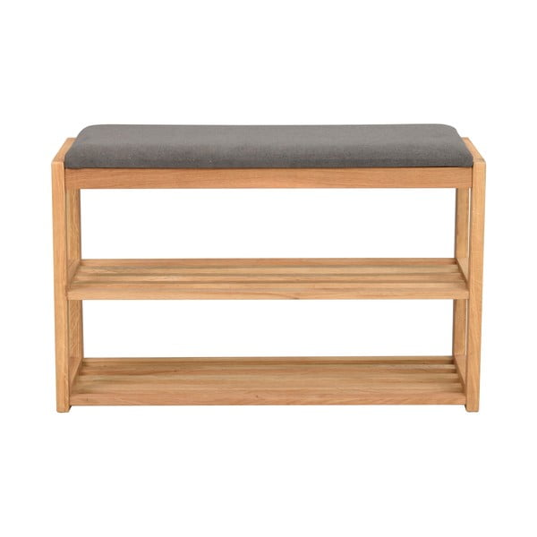 Skrinka na topánky z dubového dreva s lavicou v prírodnej farbe Confetti – Rowico-image-2