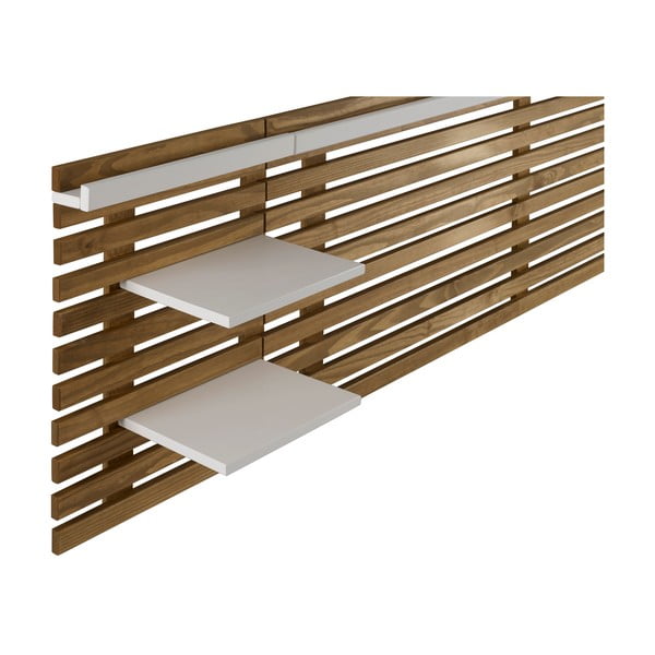 Biele/prírodné čelo postele z borovicového dreva 240x62 cm Nidra - Marckeric-image-4