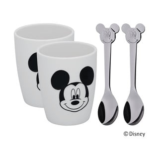 Súprava 2 pohárikov a 2 lyžičiek WMF Mickey Mouse, 250 ml