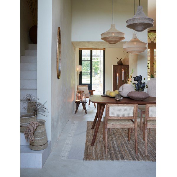 Hnedý jedálenský stôl s doskou z akácie 100x200 cm Quenza – Light & Living-image-1