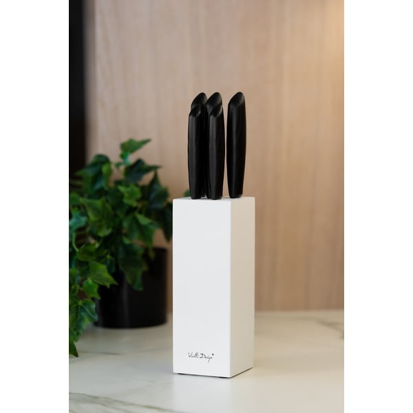 Súprava 5 nožov v bielom držiaku Vialli Design Caro-image-1