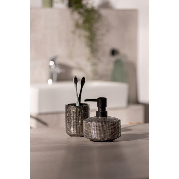 Keramický téglik na zubné kefky v striebornej farbe Rivara – Wenko-image-1