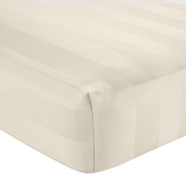 Krémovobiela napínacia saténová plachta 150x200 cm So Soft Satin Stripe – Catherine Lansfield