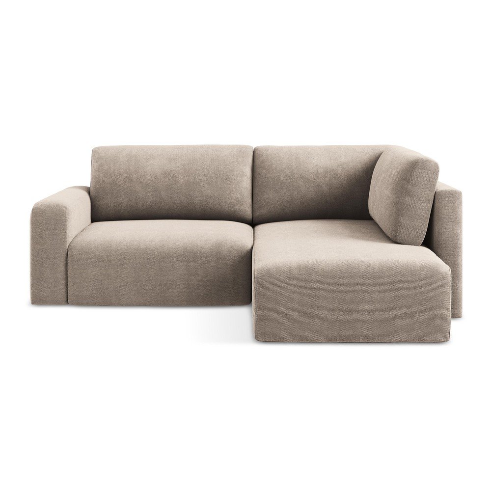 Béžová ženilková rozkladacia/s úložným priestorom rohová pohovka (pravý roh/do L) Kona – Makamii