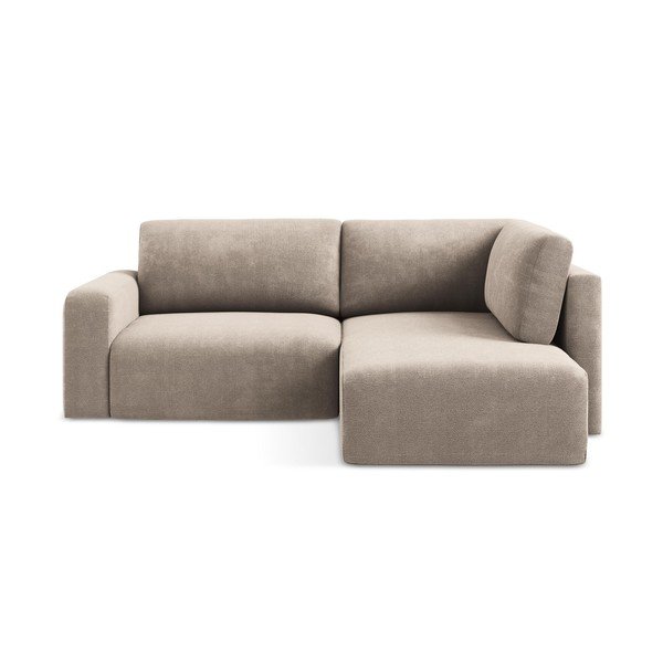 Béžová ženilková rozkladacia/s úložným priestorom rohová pohovka (pravý roh/do L) Kona – Makamii