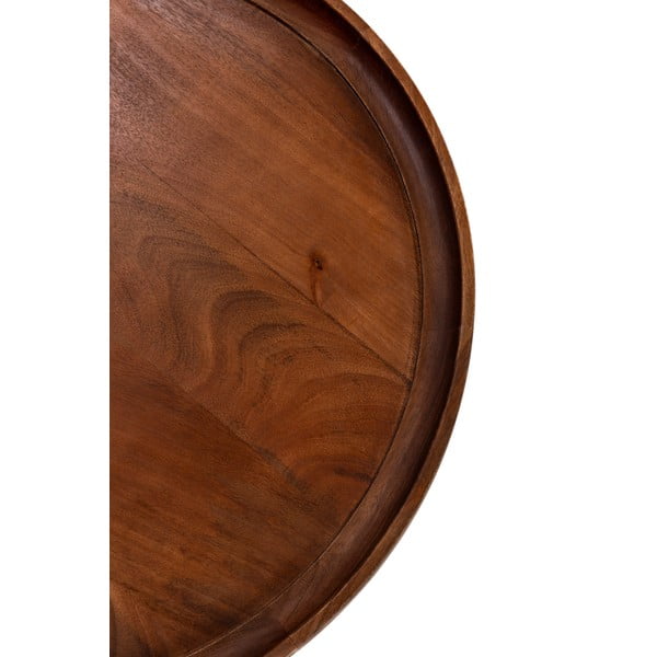 Tmavohnedý okrúhly konferenčný stolík z mangového dreva 80x80 cm Giselle – MOME-image-1