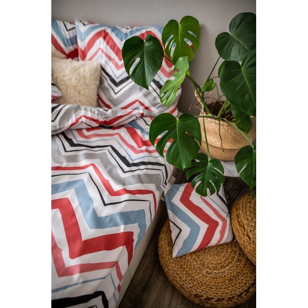 Modré/sivé 3-dielne obliečky na jednolôžko z bavlneného saténu 140x200 cm Marina – JAHU collections-image-2