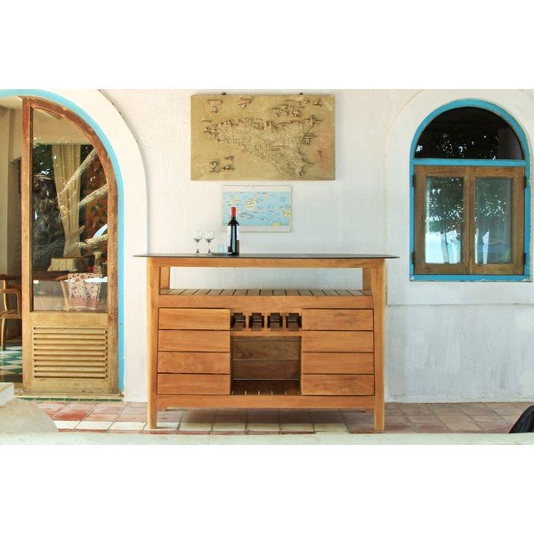Záhradný barový stolík z tíkového dreva 160x90 cm Navy – Ezeis-image-1