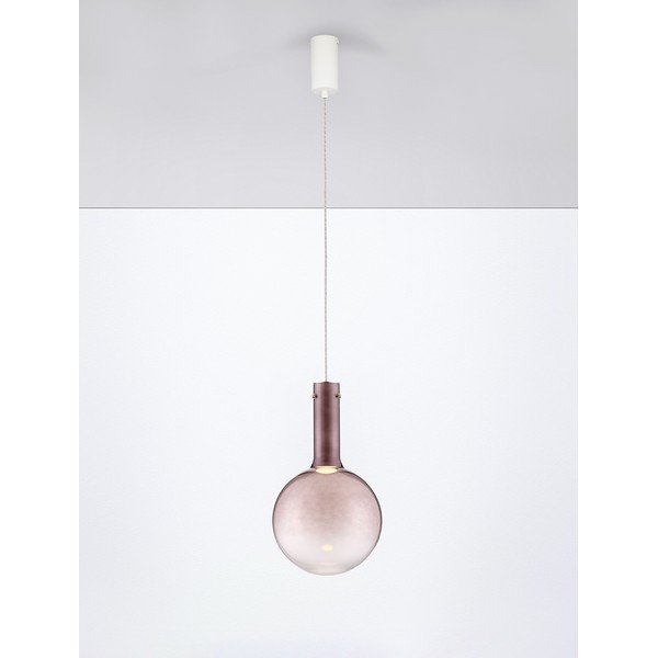 Hnedé sklenené LED závesné svietidlo so stmievačom ø 25 cm Nostos – Nova Luce-image-3