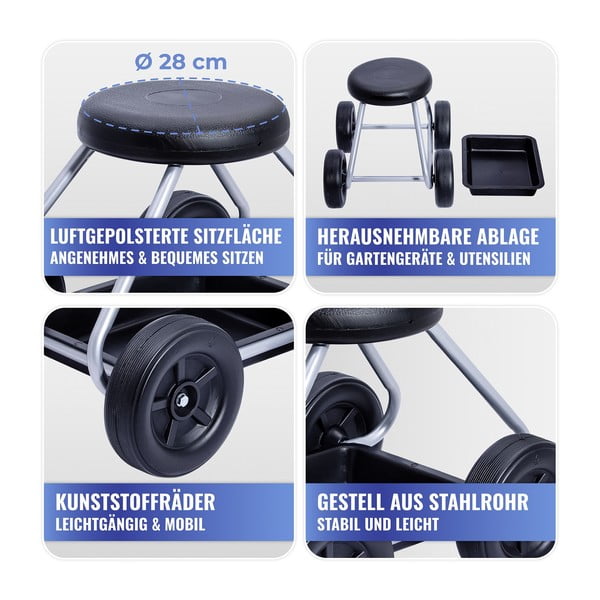 Čierna/sivá záhradná stolička Secura – Maximex-image-4