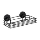 Čierna nástenná polica do kúpeľne Wenko Vacuum-Loc® Pavia, šírka 26 cm