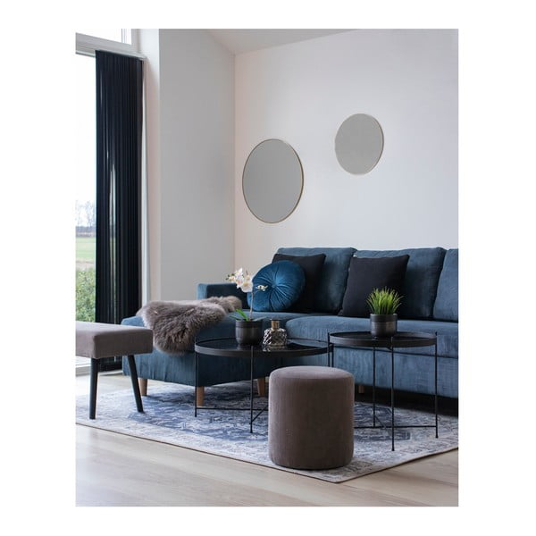 Okrúhle nástenné zrkadlo s rámom v zlatej farbe House Nordic Jersey, ø 60 cm-image-4