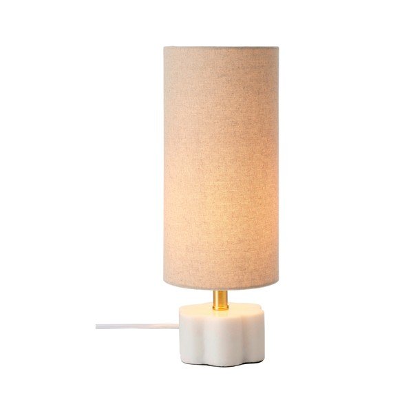 Biela/béžová ľanová stolová lampa (výška  33 cm) Joline – Ellos Home-image-3