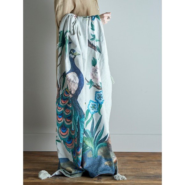 Zelená deka 130x155 cm Peacock – Bloomingville-image-1