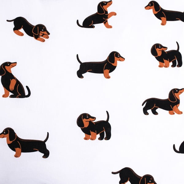 Čierno-biele bavlnené detské obliečky na jednolôžko 140x200 cm Dachshund – Jerry Fabrics-image-4