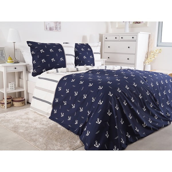 Tmavomodré krepové obliečky na jednolôžko 140x200 cm Exclusive – B.E.S.-image-1