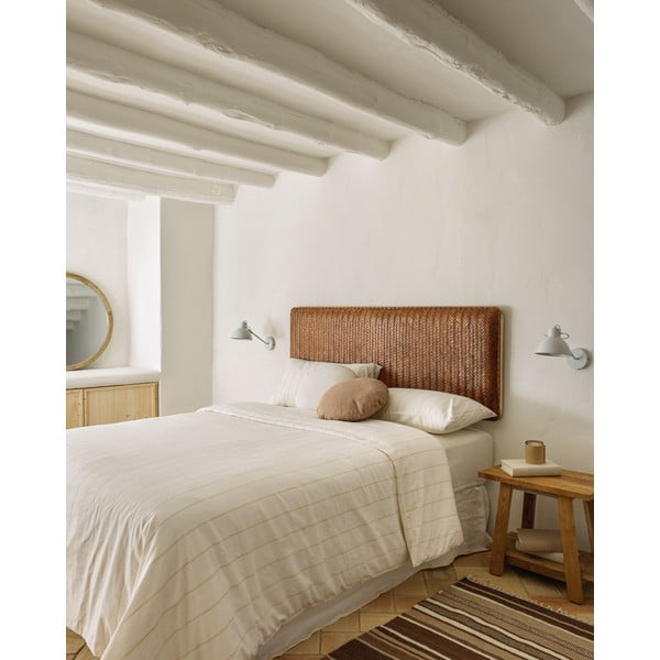 Hnedé kožené čelo postele 163x60 cm Natesa – Kave Home-image-1