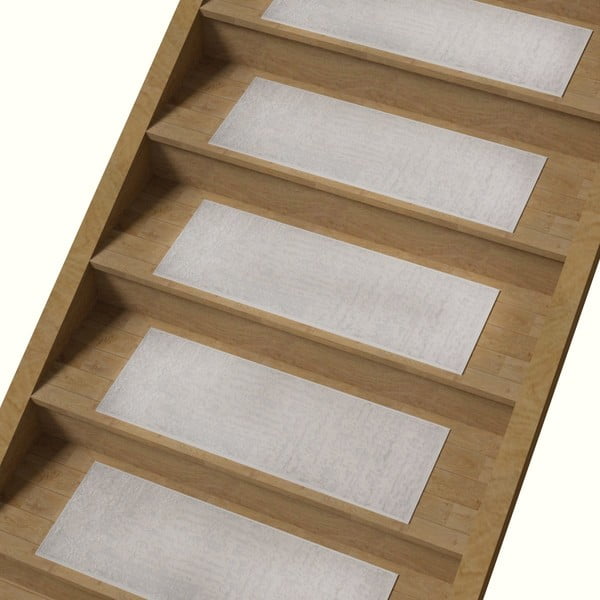 Krémovobiele bavlnené nášľapy na schody v súprave 16 ks 25x65 cm Milano Beyaz – Vitaus-image-2