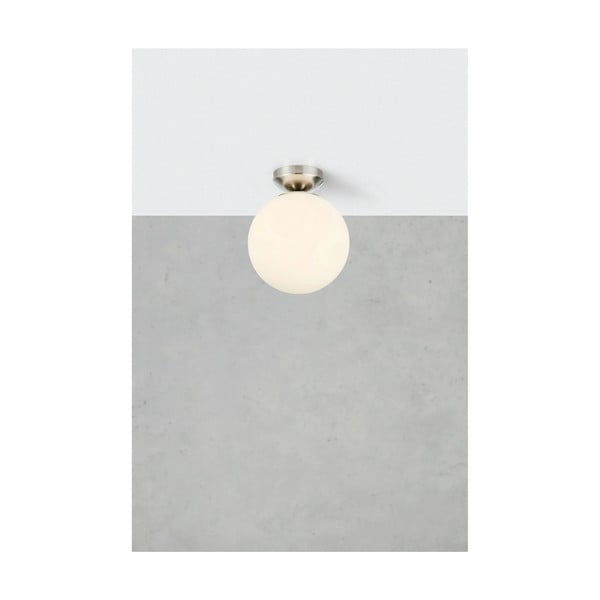 Biele/v striebornej farbe stropné svietidlo so skleneným tienidlom Stintino – Markslöjd-image-1