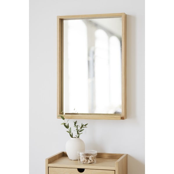 Závesný/s poličkami nočný stolík z dubového dreva v prírodnej farbe Hillmond – Rowico-image-4