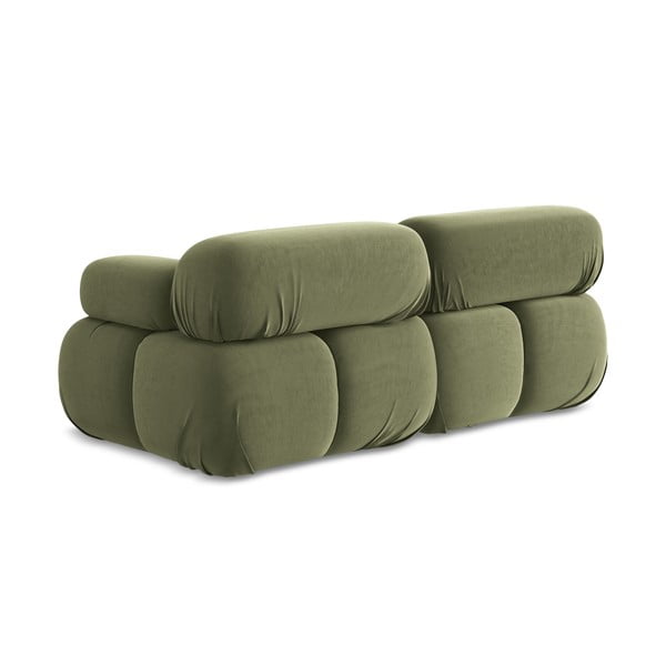 Svetlozelená zamatová pohovka 190 cm Lokua – Makamii-image-4