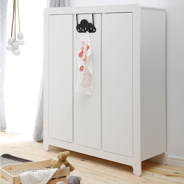 Biela šatníková skriňa Pinio Moon, 185 × 142 cm-image-2