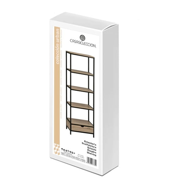 Čierna prírodná knižnica v dekore duba 60x180 cm Urban – Casa Selección-image-4