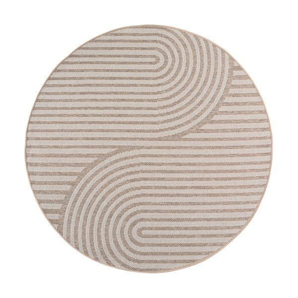 Béžový okrúhly vnútorný a vonkajší koberec ø 120 cm Desert 1301 – Ayyildiz Carpets