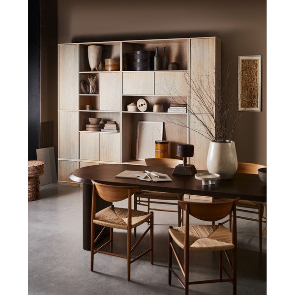 Modulárna knižnica v dekore duba v prírodnej farbe 77x199 cm Modulair – vtwonen-image-1