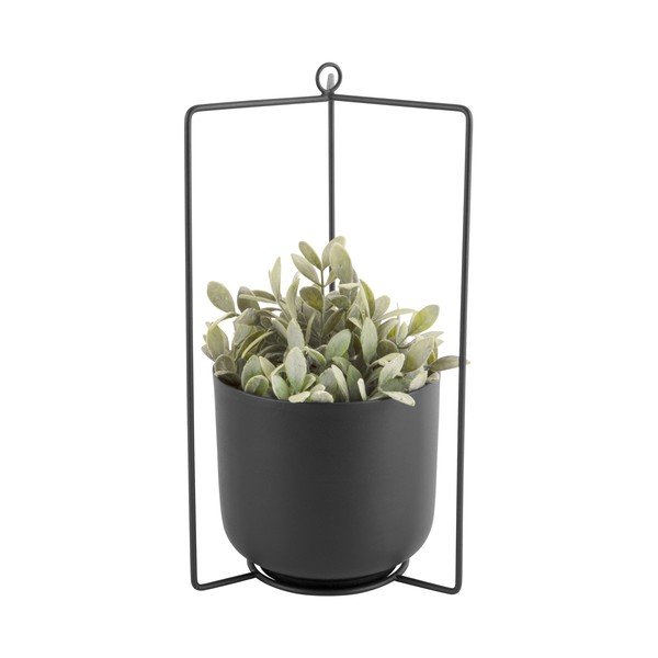 Čierny kovový závesný kvetináč PT LIVING Spatial, výška 36 cm-image-2