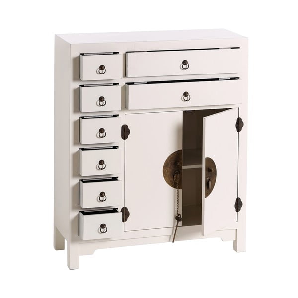 Biela vysoká komoda 73x90 cm Oriente – Ixia-image-2