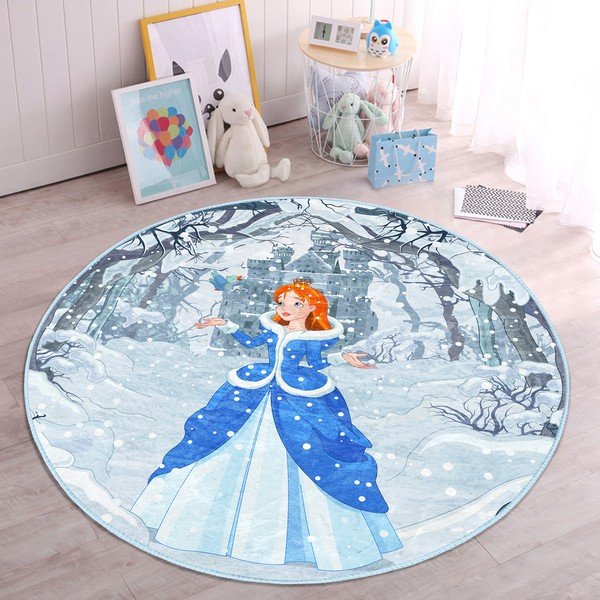 Modrý detský koberec ø 100 cm Comfort – Mila Home-image-4
