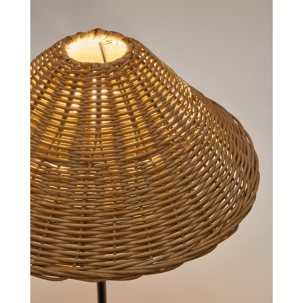 Stolová lampa s ratanovým tienidlom v čierno-prírodnej farbe (výška 50 cm) Urania – Kave Home-image-2