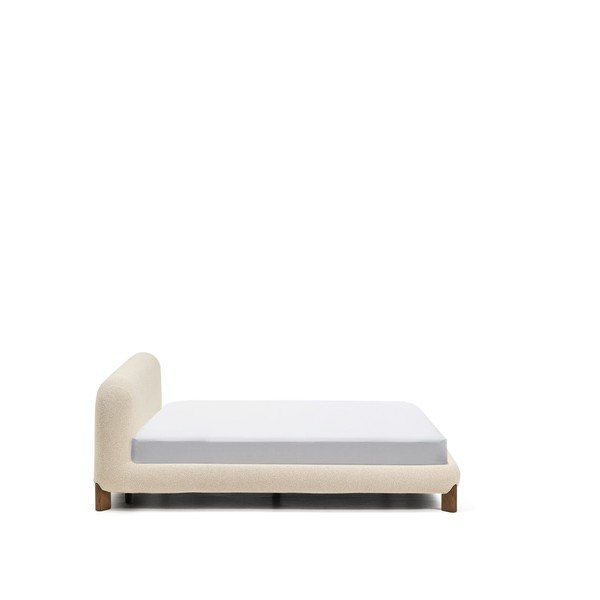 Béžová čalúnená dvojlôžková posteľ bez roštu 180x200 cm Odina – Kave Home-image-4