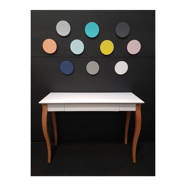 Biely písací stôl Ragaba Lillo, dĺžka 105 cm-image-1