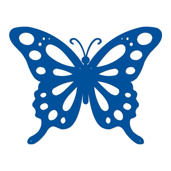Modrá nástenná kovová dekorácia Wall Decor Butterfly