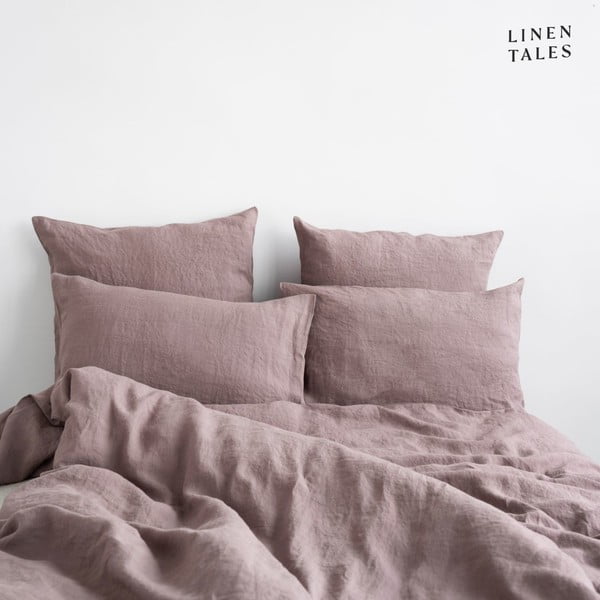 Ružové ľanové obliečky na jednolôžko 135x200 cm - Linen Tales-image-1