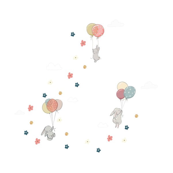 Detské samolepky na stenu Ambiance Flying Rabbits-image-2