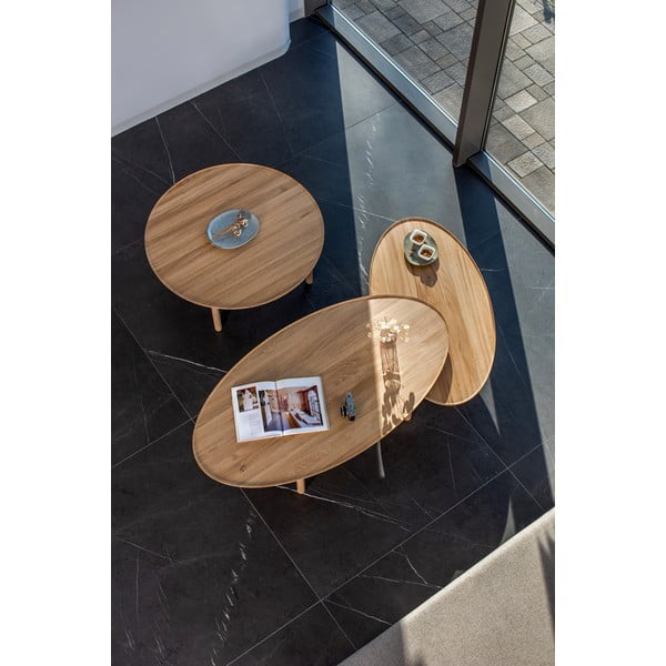 Konferenčný stolík z dubového dreva v prírodnej farbe 65x120 cm Mu - Gazzda-image-1