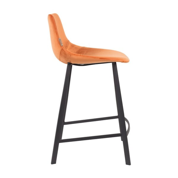 Sada 2 oranžových barových stoličiek so zamatovým poťahom Dutchbone, výška 91 cm-image-2