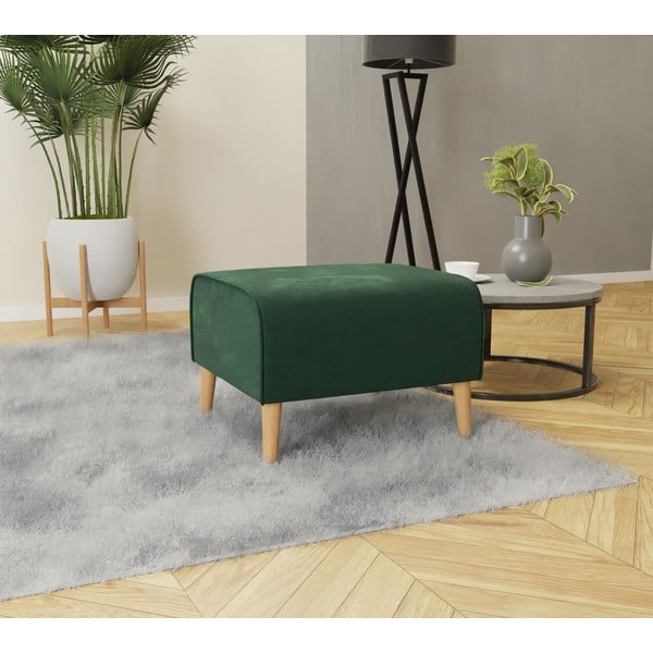 Tmavozelená zamatová podnožka Carole - Ropez-image-2