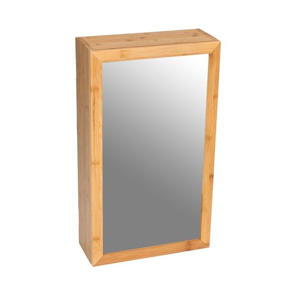 Kúpeľňová skrinka z bambusového dreva so zrkadlom Wenko Bambusa-image-3