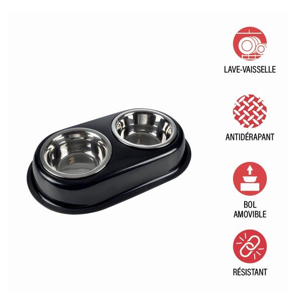 Plastová súprava misiek s podstavcom pre psa – Love Story-image-2