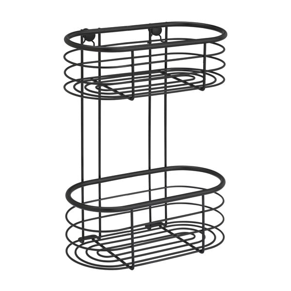 Čierna sprchová polica Wenko Trestina, 26 x 35 cm