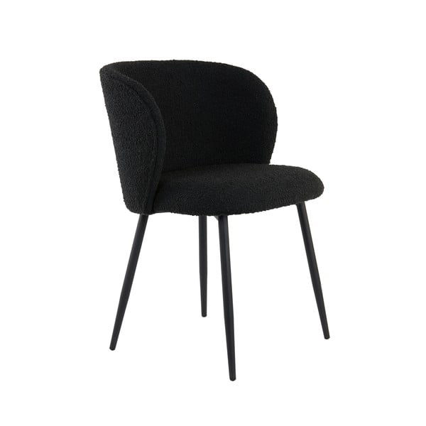 Čierne čalúnené jedálenské kreslo Elyna – Light & Living