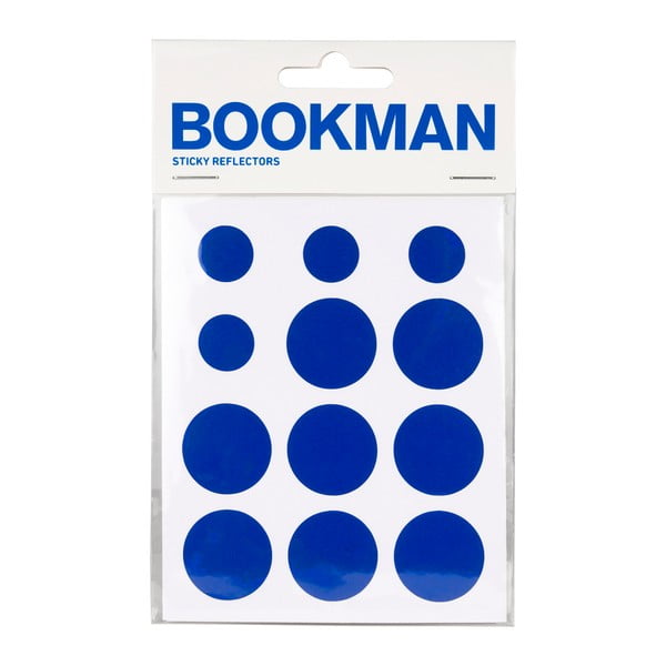 Sada 12 modrých samolepiacich odraziek Bookman