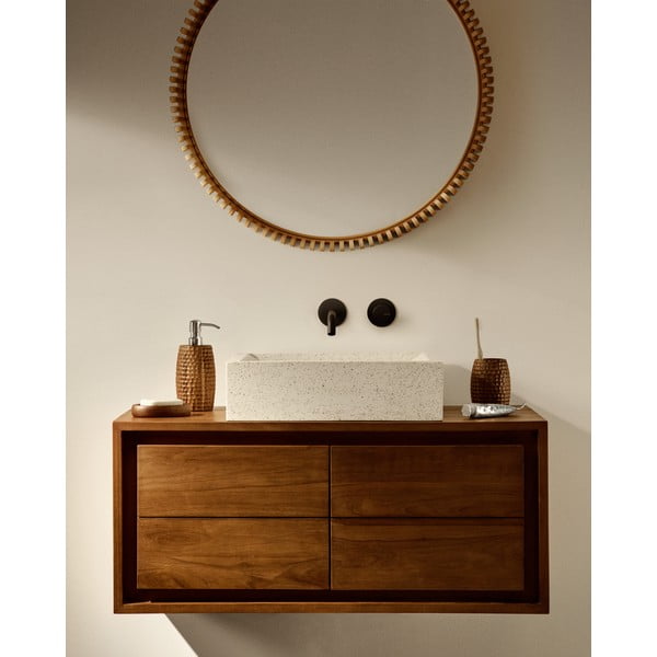 Hnedý drevený téglik na zubné kefky Fraz – Kave Home-image-2