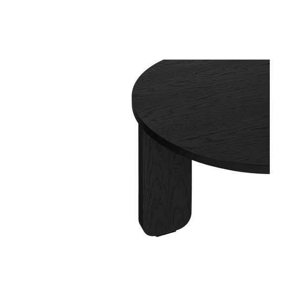Čierny okrúhly konferenčný stolík s doskou v dubovom dekore ø 55 cm Kuvu – noo.ma-image-4