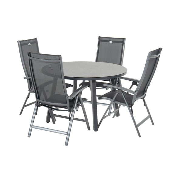 Tmavosivá kovová záhradná stolička Salvatore – Hartman-image-2