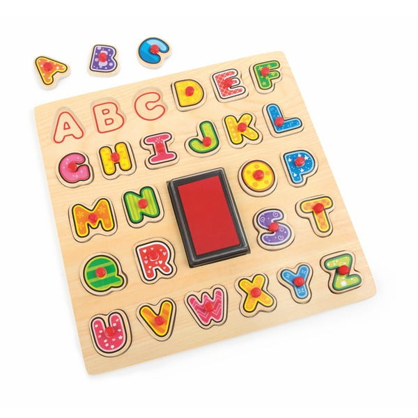 Drevená hračka Legler ABC Stamp & Puzzle